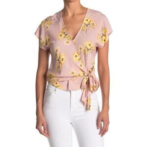 NWT Madewell Floral Twiggy Wisteria Dove Wrap Top